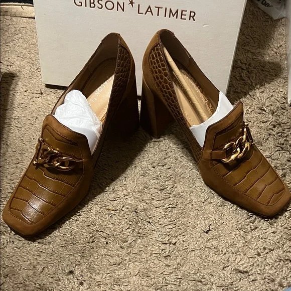 Gibson Latimer Tan Croc-Patterned Loafers - Picture 2 of 5